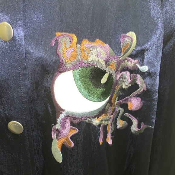 Auth Coach embroidered landscape oversized Souvenir varsity luxe bomber jacket - Picture 5 of 12